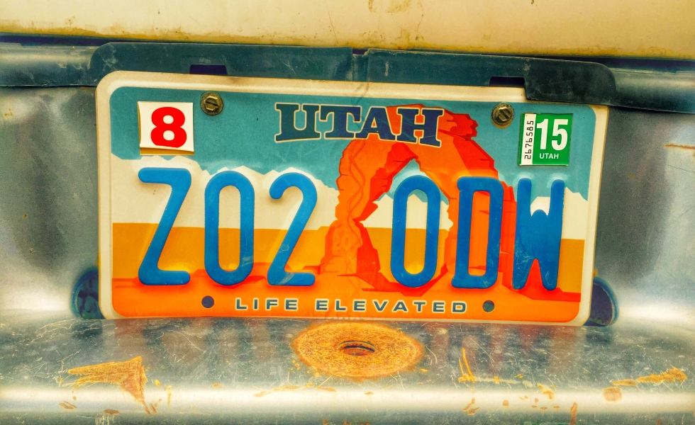 Photo of Utah License Plate